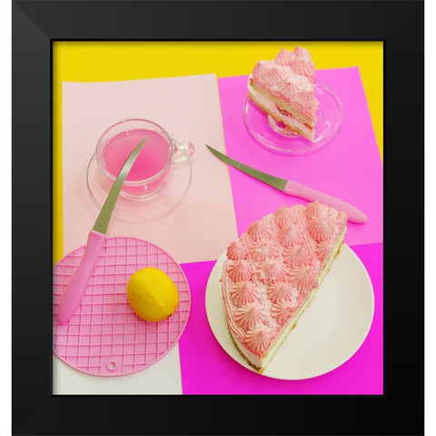 Pink Mood Black Modern Wood Framed Art Print by Gromova, Elena