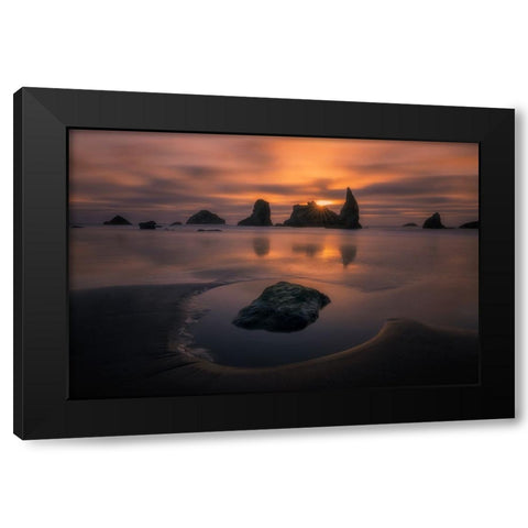 Last Sunlight Black Modern Wood Framed Art Print with Double Matting by Jacobs, Lydia