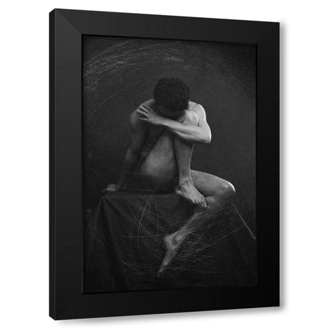 Hide Black Modern Wood Framed Art Print by Vidmar, Nina