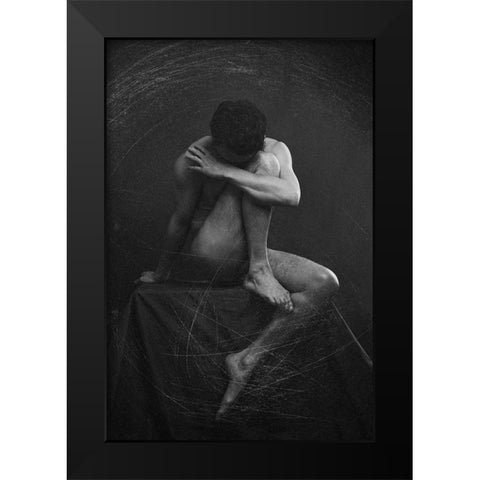 Hide Black Modern Wood Framed Art Print by Vidmar, Nina