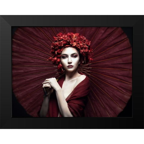 Kyoko Black Modern Wood Framed Art Print by Siegart