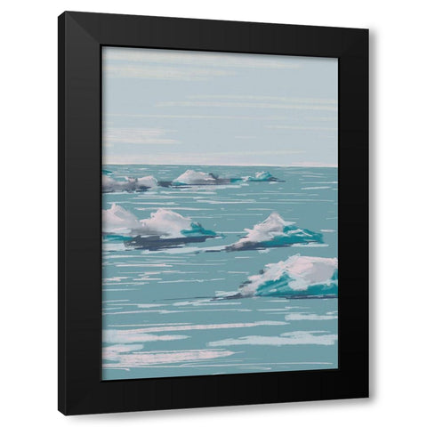 Seascape Black Modern Wood Framed Art Print by 1x Studio II