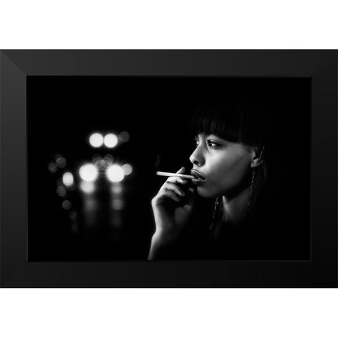 A Night In The Life Black Modern Wood Framed Art Print by Punyet Miro, Carles