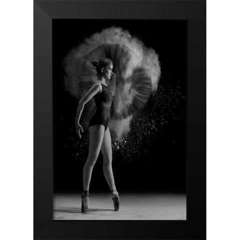 Captain Ballerina Black Modern Wood Framed Art Print by Kisworo, Sebastian
