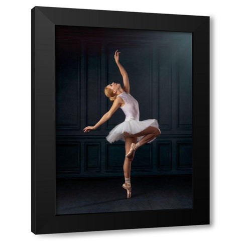 The Ballerina Black Modern Wood Framed Art Print with Double Matting by O Mahony, Kieran