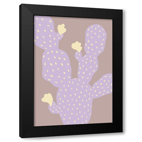 Lilac Cactus Black Modern Wood Framed Art Print by 1x Studio