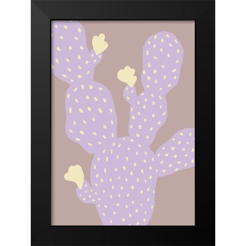 Lilac Cactus Black Modern Wood Framed Art Print by 1x Studio