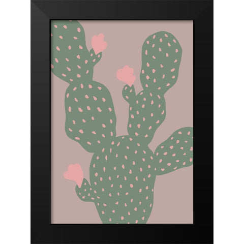 Green Cactus Black Modern Wood Framed Art Print by 1x Studio