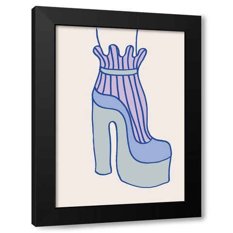 Blue Heel Black Modern Wood Framed Art Print with Double Matting by 1x Studio