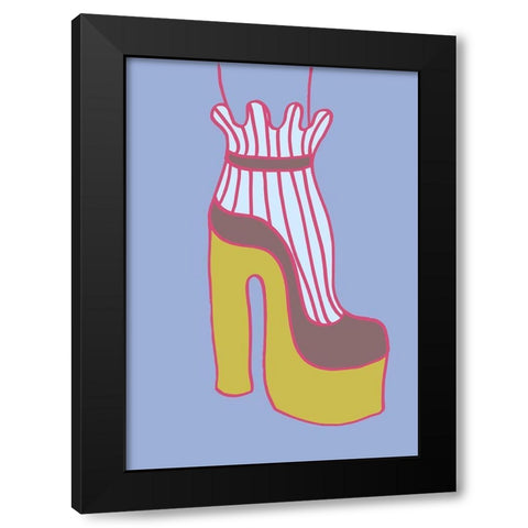 Yellow Heel 01 Black Modern Wood Framed Art Print with Double Matting by 1x Studio