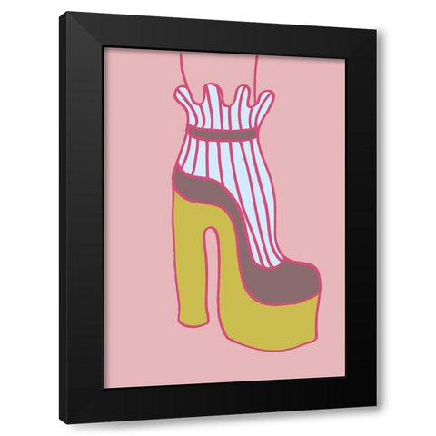 Yellow Heel 02 Black Modern Wood Framed Art Print with Double Matting by 1x Studio