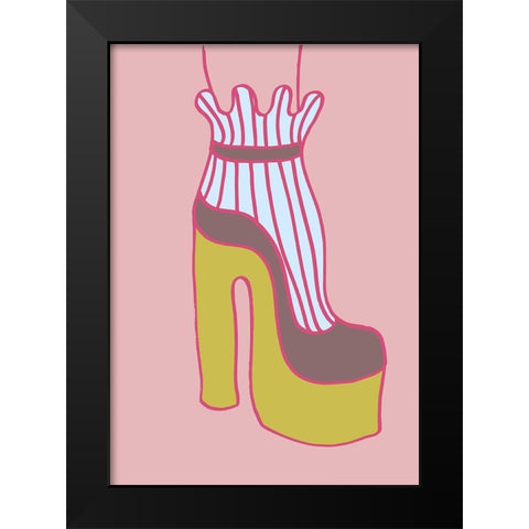 Yellow Heel 02 Black Modern Wood Framed Art Print by 1x Studio