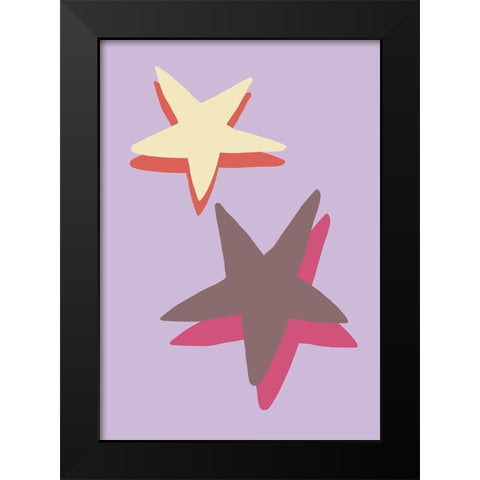 Lilac Star Black Modern Wood Framed Art Print by 1x Studio