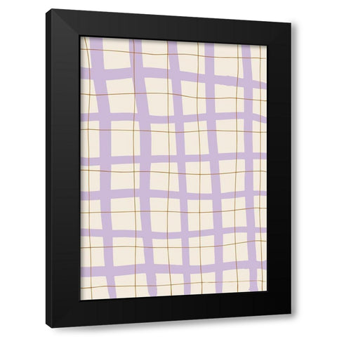 Lilac Grid Black Modern Wood Framed Art Print with Double Matting by 1x Studio