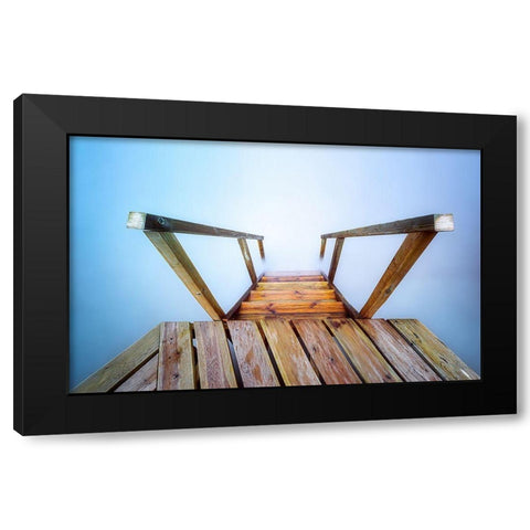 Stairway To The Mediterranean Black Modern Wood Framed Art Print with Double Matting by Antonio Trivino, Jose