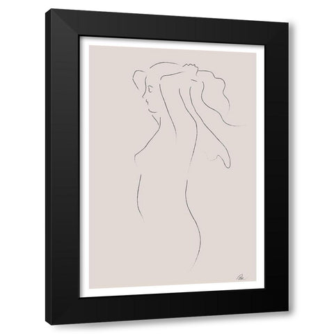 Woman Sketch Black Modern Wood Framed Art Print with Double Matting by 1x Studio II