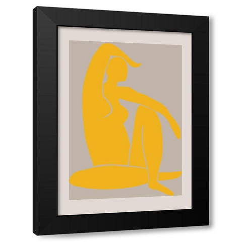 Yellow Figure Black Modern Wood Framed Art Print with Double Matting by 1x Studio II