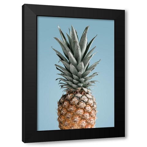 Pineapple Blue 02 Black Modern Wood Framed Art Print with Double Matting by 1x Studio III