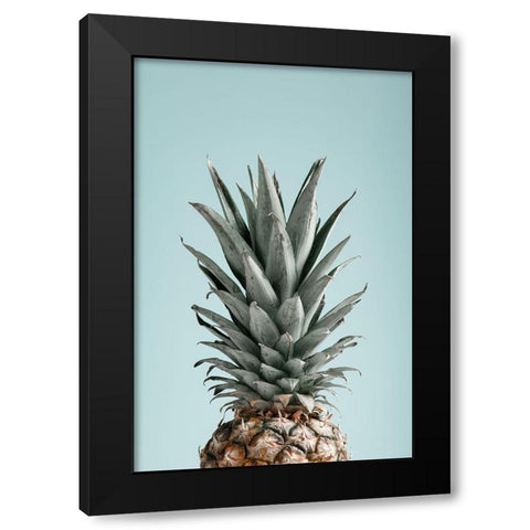 Pineapple Blue 03 Black Modern Wood Framed Art Print by 1x Studio III