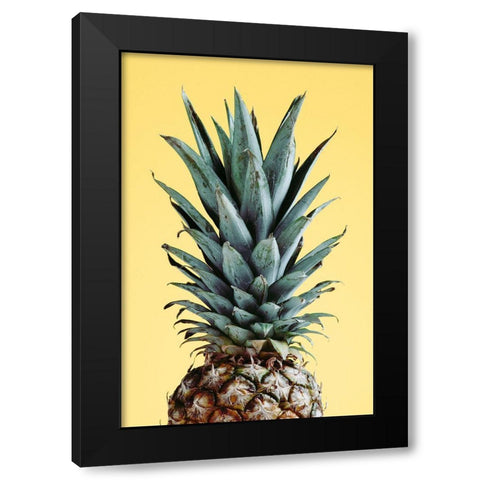 Pineapple Yellow 01 Black Modern Wood Framed Art Print with Double Matting by 1x Studio III