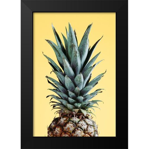 Pineapple Yellow 01 Black Modern Wood Framed Art Print by 1x Studio III