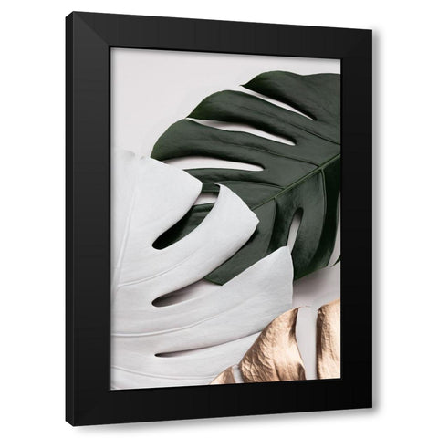 Monstera Colors 01 Black Modern Wood Framed Art Print by 1x Studio III