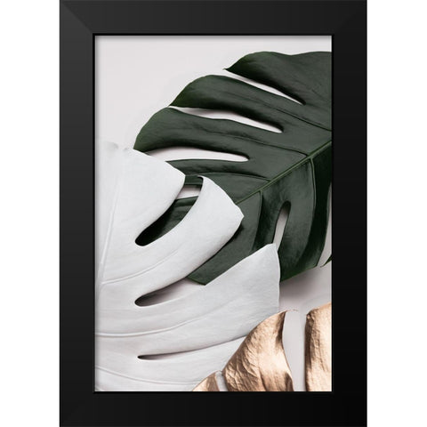 Monstera Colors 01 Black Modern Wood Framed Art Print by 1x Studio III