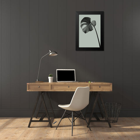Monstera Teal 02 Black Modern Wood Framed Art Print by 1x Studio III