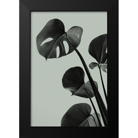 Monstera Teal 04 Black Modern Wood Framed Art Print by 1x Studio III