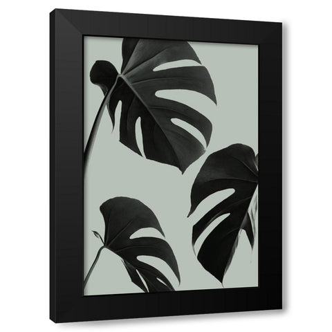 Monstera Teal 05 Black Modern Wood Framed Art Print by 1x Studio III