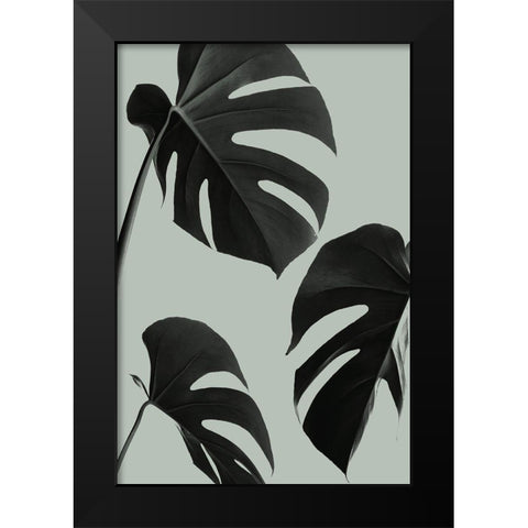 Monstera Teal 05 Black Modern Wood Framed Art Print by 1x Studio III
