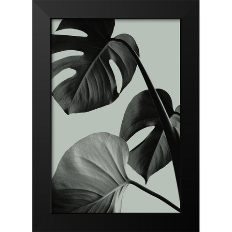 Monstera Teal 07 Black Modern Wood Framed Art Print by 1x Studio III