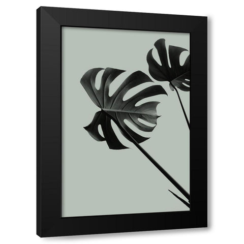 Monstera Teal 09 Black Modern Wood Framed Art Print by 1x Studio III