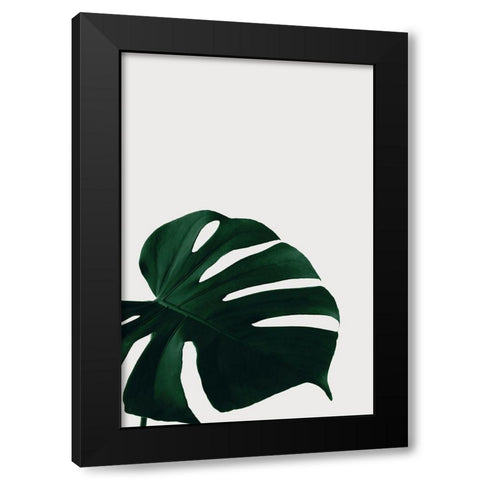 Monstera Natural 08 Black Modern Wood Framed Art Print with Double Matting by 1x Studio III