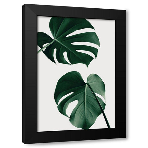 Monstera Natural 18 Black Modern Wood Framed Art Print with Double Matting by 1x Studio III