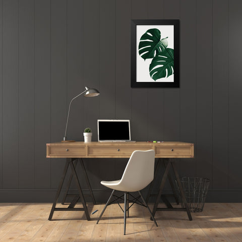 Monstera Natural 32 Black Modern Wood Framed Art Print by 1x Studio III