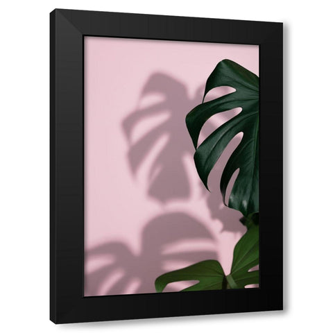 Monstera Pink 09 Black Modern Wood Framed Art Print by 1x Studio III