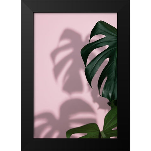 Monstera Pink 09 Black Modern Wood Framed Art Print by 1x Studio III