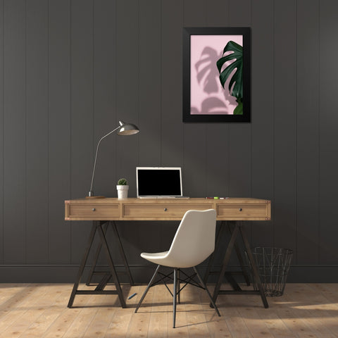 Monstera Pink 10 Black Modern Wood Framed Art Print by 1x Studio III