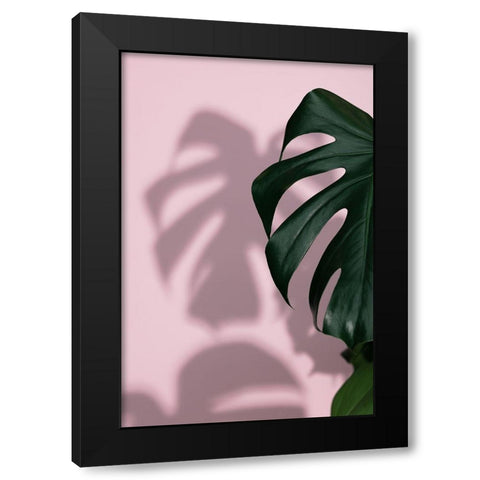 Monstera Pink 10 Black Modern Wood Framed Art Print with Double Matting by 1x Studio III
