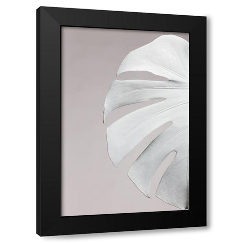 Monstera White 05 Black Modern Wood Framed Art Print with Double Matting by 1x Studio III