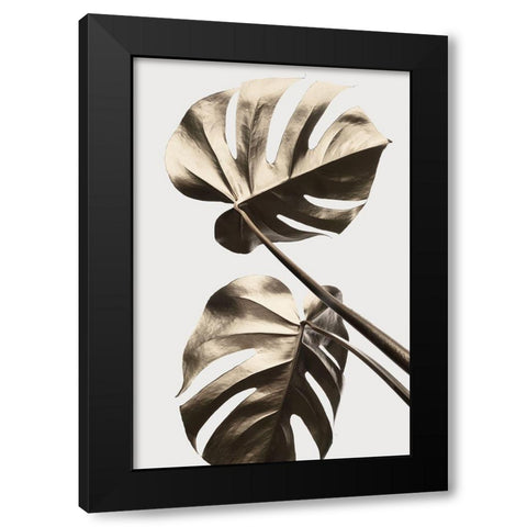 Monstera Gold 08 Black Modern Wood Framed Art Print by 1x Studio III