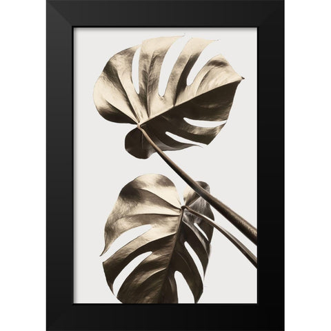 Monstera Gold 08 Black Modern Wood Framed Art Print by 1x Studio III