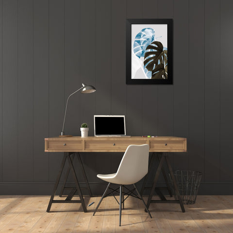 Monstera Creative 02 Black Modern Wood Framed Art Print by 1x Studio III
