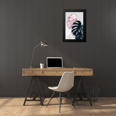 Monstera Creative 08 Black Modern Wood Framed Art Print by 1x Studio III