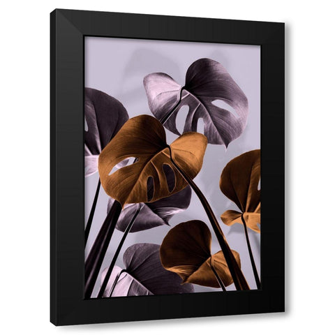 Monstera Purple 01 Black Modern Wood Framed Art Print by 1x Studio III