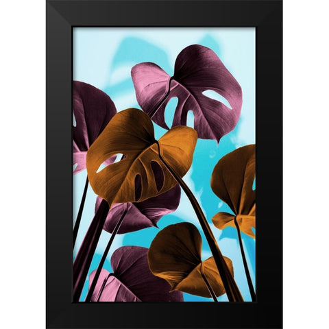 Monstera Blue 03 Black Modern Wood Framed Art Print by 1x Studio III