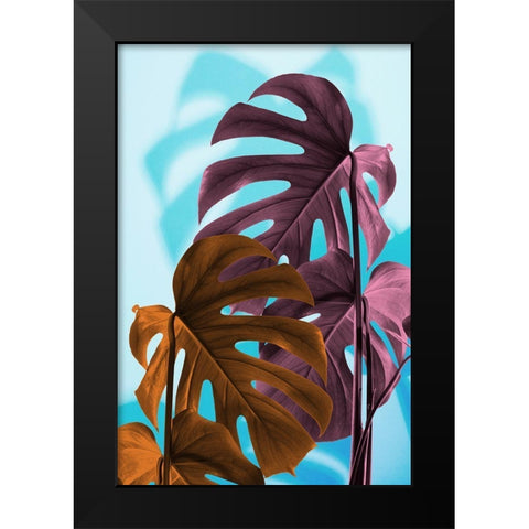 Monstera Blue 04 Black Modern Wood Framed Art Print by 1x Studio III