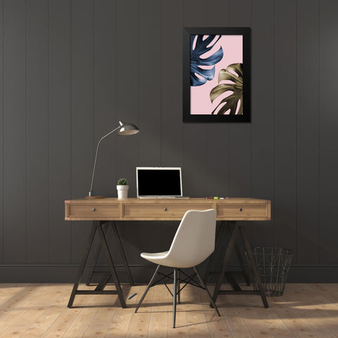 Monstera Pink 11 Black Modern Wood Framed Art Print by 1x Studio III