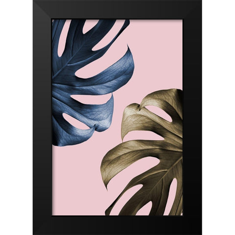 Monstera Pink 11 Black Modern Wood Framed Art Print by 1x Studio III
